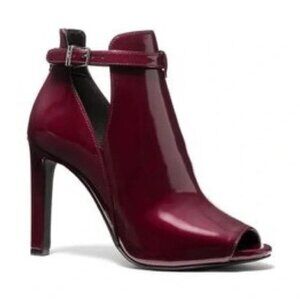 Michael Michael Kors Women's Lawson Open Toe Bootie Patent Leather in Me…